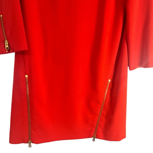 J. Crew Double Zipper Red Shift Dress 3/4 Sleeves  Sz 8 - Picture 7 of 12
